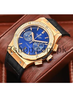 Hublot Classic Fusion Blue Dial Diamond Watch Price in Pakistan