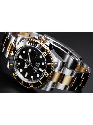 Rolex Submariner Black Index Dial Two Tone Swiss Watch Price in Pakistan
