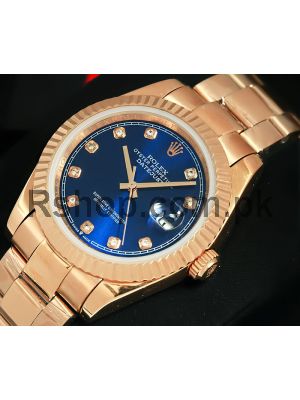 Rolex Datejust Rose Gold Blue Dial Watch 2021  Price in Pakistan