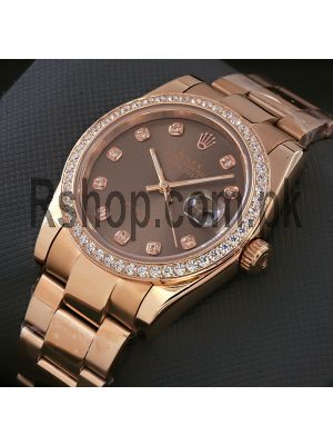 Rolex Datejust Rose Gold Chocolate Diamond Dial Watch Price in Pakistan
