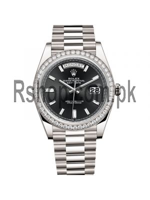 Rolex Oyster Perpetual Day Date 40 Black Dial Watch Price in Pakistan