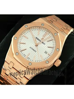Audemars Piguet Royal Oak Offshore Full Rose Gold White Dial Watch Price in Pakistan