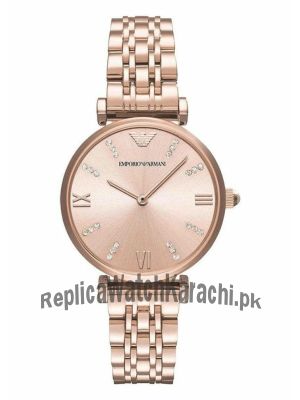 Emporio Armani Ladies Rose Gold T-Bar Watch AR11059 Price in Pakistan