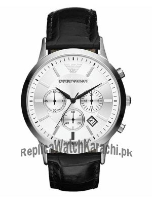Emporio Armani Men's AR2432 Black Leather Watch AR2432  (Same as Original) Price in Pakistan