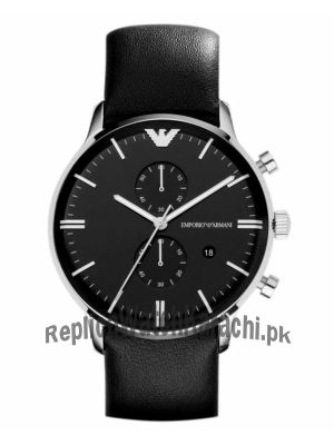 Emporio Armani Men's  Black Leather Watch AR0397  (Same as Original) Price in Pakistan
