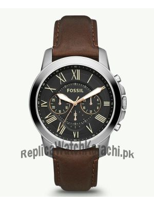 Fossil Grant Chronograph Brown Leather Watch FS4813  (Same as Original) Price in Pakistan