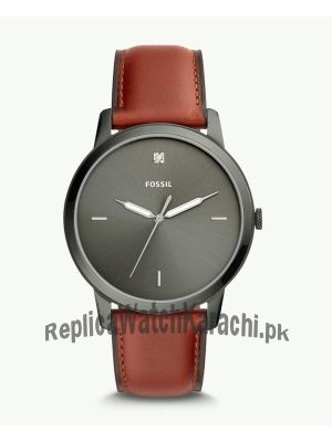Fossil Minimalist Carbon Series Three-Hand Smokey Amber Leather Watch FS5479  (Same as Original) Price in Pakistan