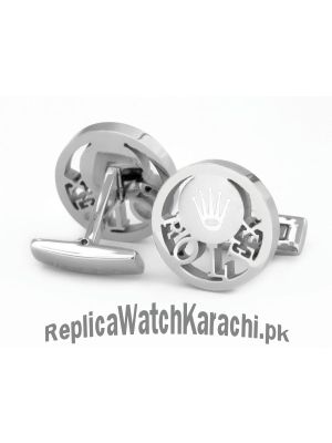 Rolex Silver Mens Cufflinks