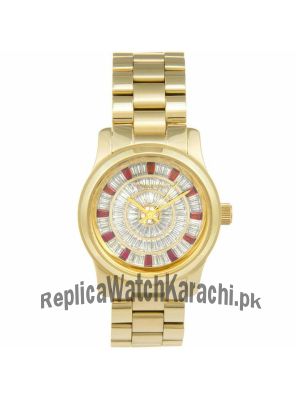 Michael Kors Runway Red Glitz Gold Tone Watch Price in Pakistan