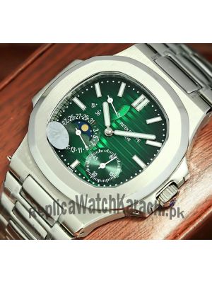 Patek Philippe Nautilus Moonphase Green Dial Watch Price in Pakistan