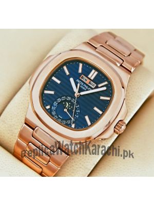 Patek Philippe Rose Gold Nautilus Blue Dial Watch Price in Pakistan
