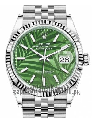 Rolex Datejust 36 Green Palm Motif Dial 2021 Watch  (2021) Price in Pakistan