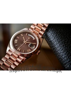 Rolex Day-Date 40 Brown Dial Rose Gold Watch Price in Pakistan