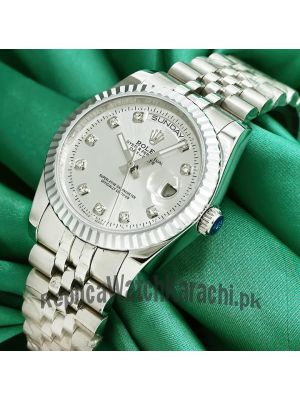 Rolex Day Date silver diamond dial watch Price in Pakistan