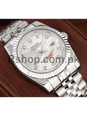 Rolex Datejust  Silver Diamond Dial Watch Price in Pakistan
