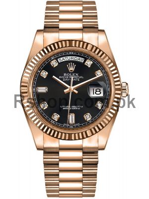 Rolex Day Date Black Diamond Dial Watch Price in Pakistan