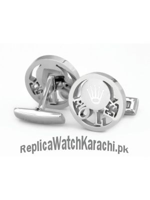 Rolex Silver Mens Cufflinks