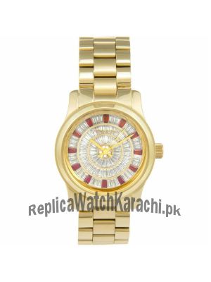 Michael Kors Runway Red Glitz Gold Tone Watch Price in Pakistan