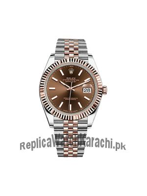 Rolex Datejust Chocolate Dial Rose Gold & Stainless Steel Watch Price in Pakistan