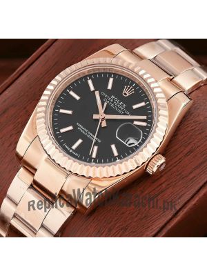 Rolex Datejust Rose Gold Black Dial Watch 2022  Price in Pakistan