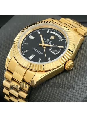 Rolex Day-Date Yellow Gold Black Dial Watch Price in Pakistan