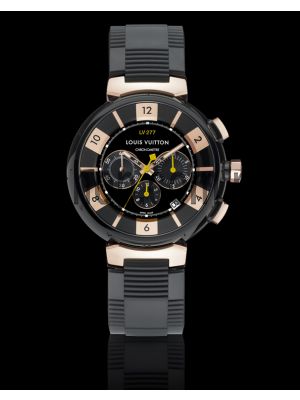 Louis Vuitton Tambour- Lv277 Automatic Chronometer, Black Rubber Strap Watch Price in Pakistan