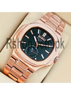 Patek Philippe Rose Gold Nautilus Black Dial Watch Price in Pakistan