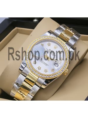 Rolex Datejust Steel and Gold Diamond Star Dial Swiss Watch Price in Pakistan