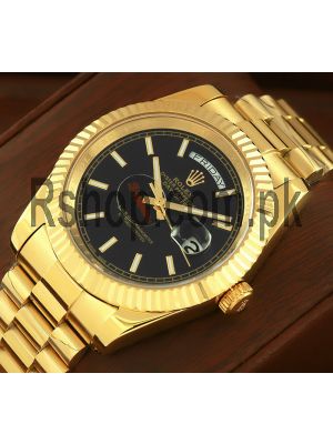 Rolex Day-Date Yellow Gold Black Index Dial Watch Price in Pakistan