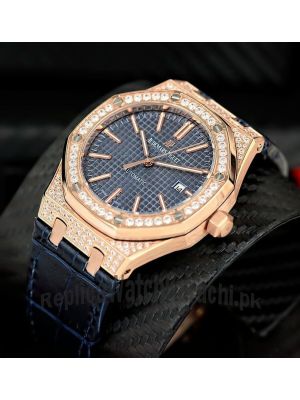 Audemars Piguet Royal Oak Diamond Bezel Blue Watch Price in Pakistan