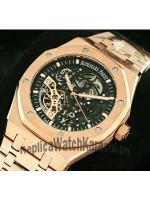 Audemars Piguet Skeleton Stainless Steel Rose Gold Watch Price in Pakistan